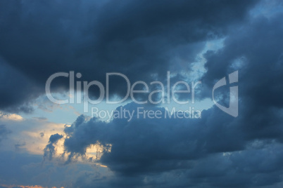 Background of sky with thunderclouds.