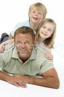 Father And Children Happy Together