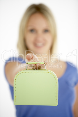 Woman Holding Suitcase