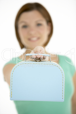 Woman Holding Suitcase