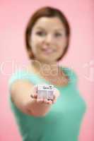 Woman Holding Small Gift