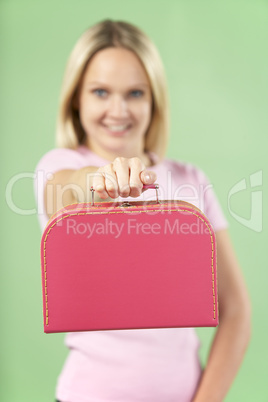 Woman Holding Suitcase