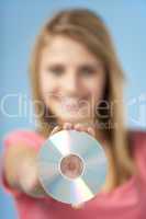 Teenage Girl Holding DVD