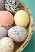 Colorful Eggs In A Basket