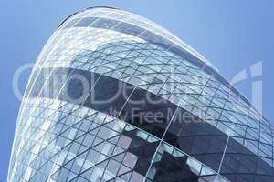 Glass Exterior Of Swiss Re Tower, London, England