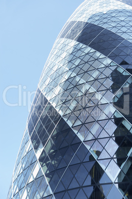 Glass Exterior Of Swiss Re Tower, London, England