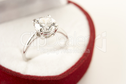 Diamond Engagement In Heart Shaped Ring Box