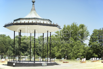 Gazebo And Deck Chairs In Hyde Park, London, England