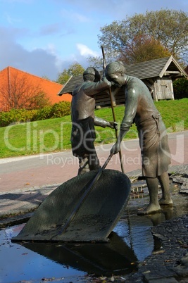 Skulptur  der Fischer Jan und Gret St. Peter-Ording