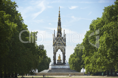 Tourists In Front Of Albert Memorial, London, England