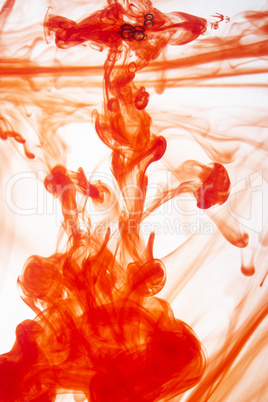 Red Ink Mixing With Water
