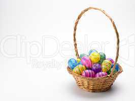 Basket Of Colorful Easter Eggs