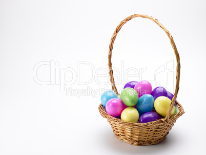 Basket Of Colorful Easter Eggs