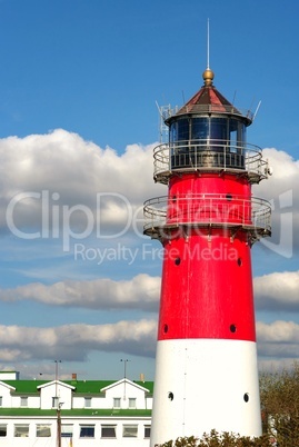 Rot Weißer Leuchtturm von Büsum an der Nordsee