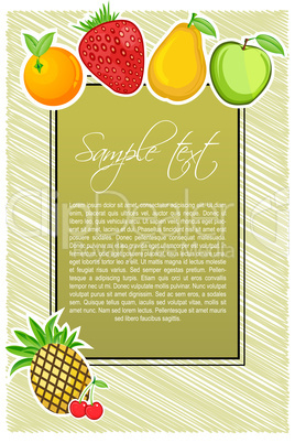 abstract fruit text template