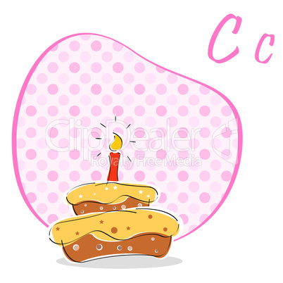 c for cake/ birthday card
