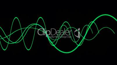 Animation of green lines wave,seamless loop.vj,beautiful,art,decorative,mind,glow,graph,illuminated,luminosity,magic,mixer,music,oscillation,pulsating,Waveform,ECG,life,alive,acoustic,analysis,Heart,rate,EEG,spectrum,pop,wave,band,frequency,radio,communic