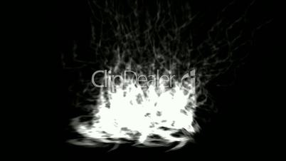 Animation of white smoke fire silhouette.