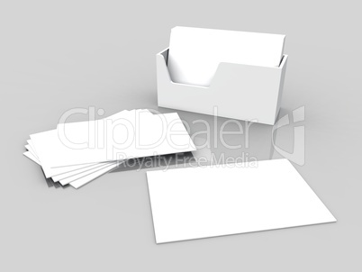 Blanko Visitenkarten Weiß auf Grau