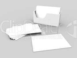 Blanko Visitenkarten Weiß auf Grau