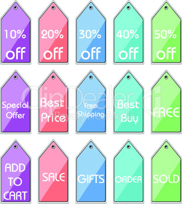 different discount tags