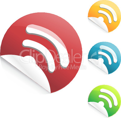set of colorful rss icon