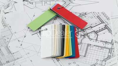 house - colored plastics, architectural drawings