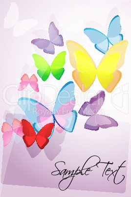 illustration of many butterflies