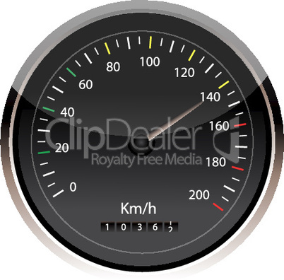 speedometer in an isolated background