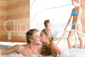 Swimming pool - couple relax in hot tub