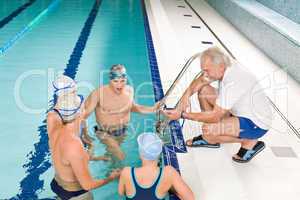 Pool coach - swimmer training competition