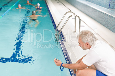 Swimming pool - swimmer training competition