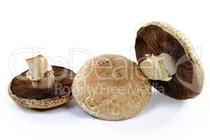 Organic mushrooms Portobello top and bottom.