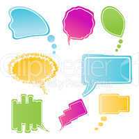 set of colorful speech bubbles