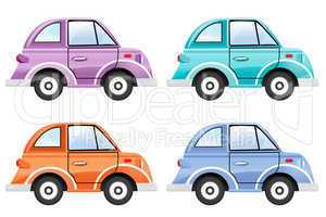 set of colorful cars