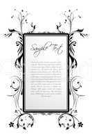 sample text in floral frame
