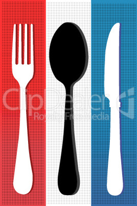 set of cutlery on colorful background