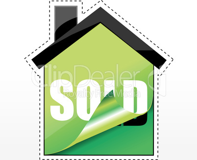 tag of sold in shape of house