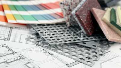 architectural materials & blueprints