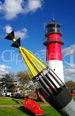 Rot Weißer Leuchtturm von Büsum an der Nordsee