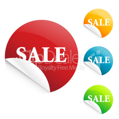 glossy sale tag stickers