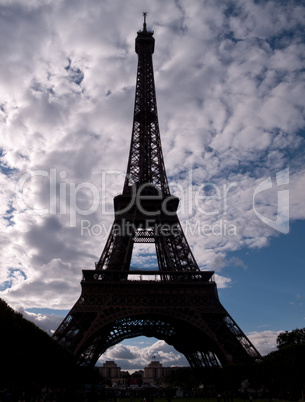 Silhouette of Eiffel Tower