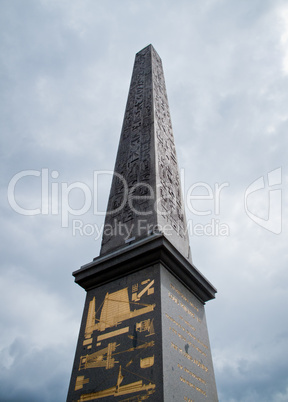 Cleopatra Needle and cloudy sky