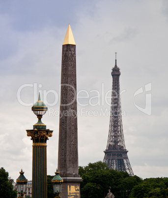 Cleopatra Needle and Eiffel tower