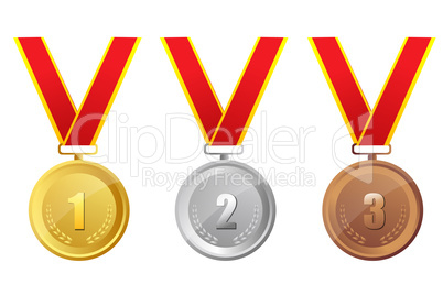 gold, silver and bronze medal