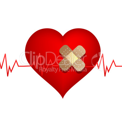 wounded heart with bandage
