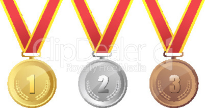 illustration of gold,silver and bronze medal