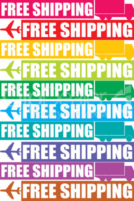 colorful free shipping tag