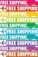 colorful free shipping tag