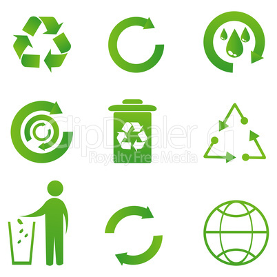 set of recycle icon